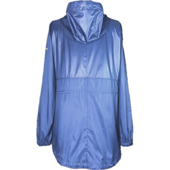 Columbia Blue Windbreaker Women’s Large Lightweight Rain Jacket Hooded Full Zip - Picture 2 of 9